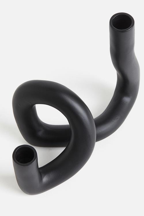 Metal candlestick - black