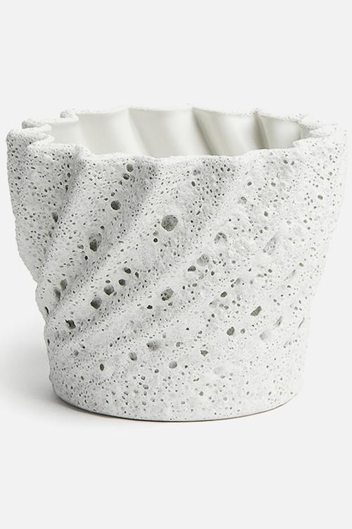 Stoneware plant pot - white