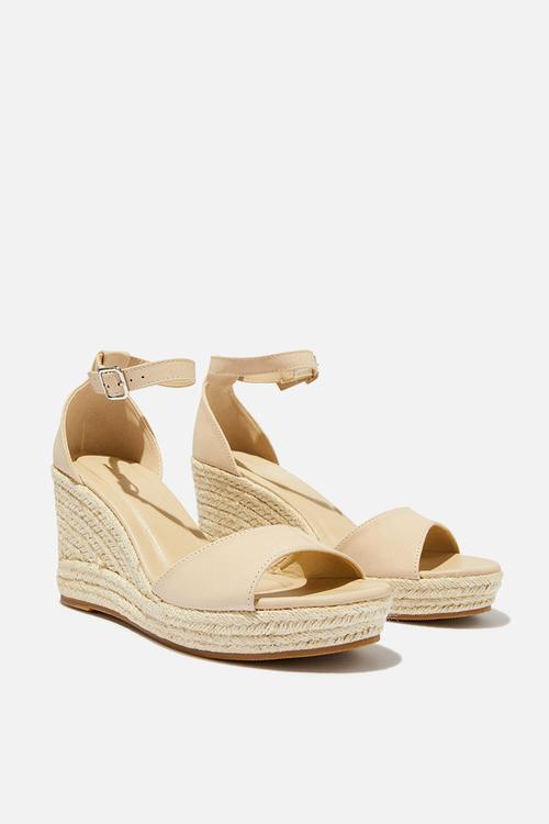 Luna Single Vamp Espadrille Heel - Stone Nubuck