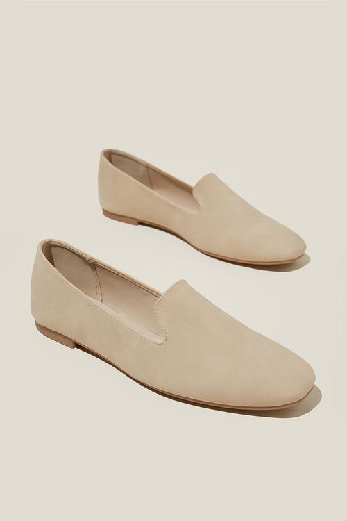 Sophie Slipper Cut Loafer - Stone Nubuck