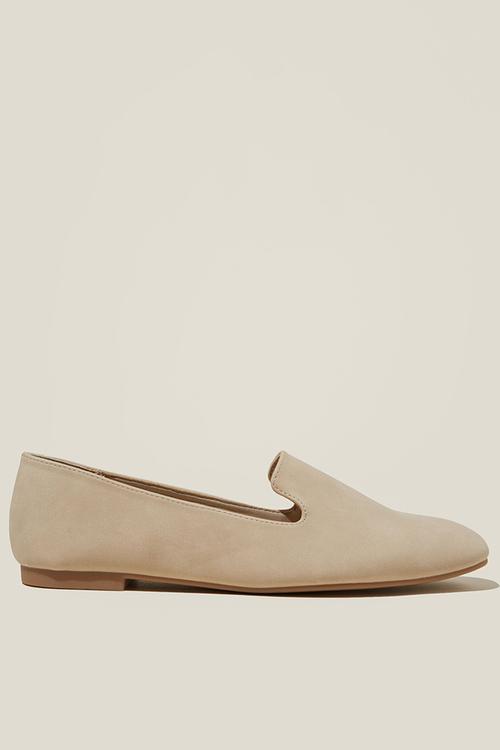 Sophie Slipper Cut Loafer - Stone Nubuck