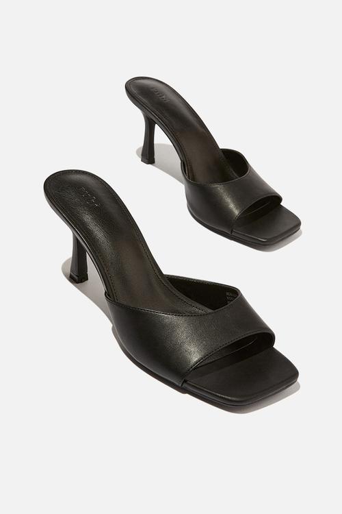 Edie Minimal Mule - Black Smooth