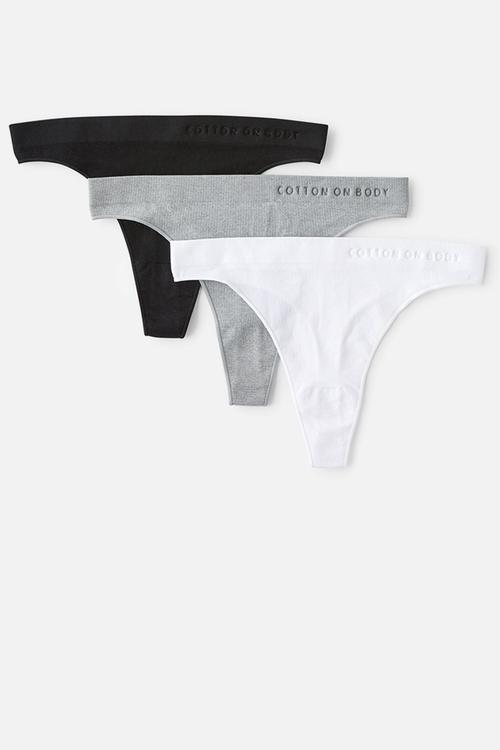 Seamless High Cut G String 3 Pack - Multi