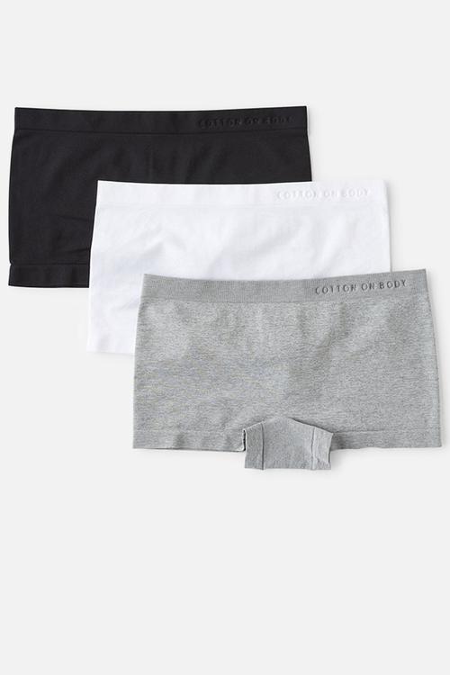Seamless Light Weight Boyshort 3 Pack - Multi