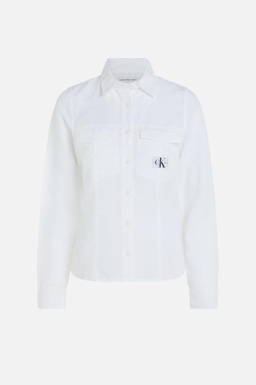 Plus Long Sleeve Cotton Shirt - Bright White