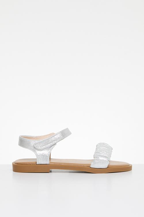 Ruched sandals - silver
