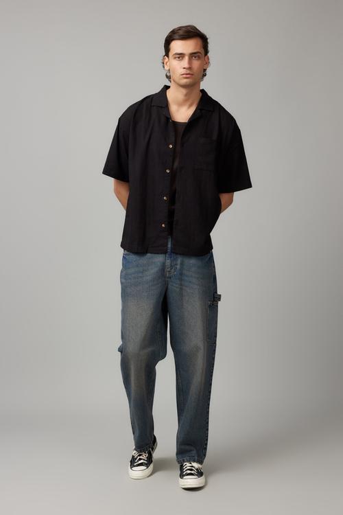 Textured Street Shirt - Texture/Black