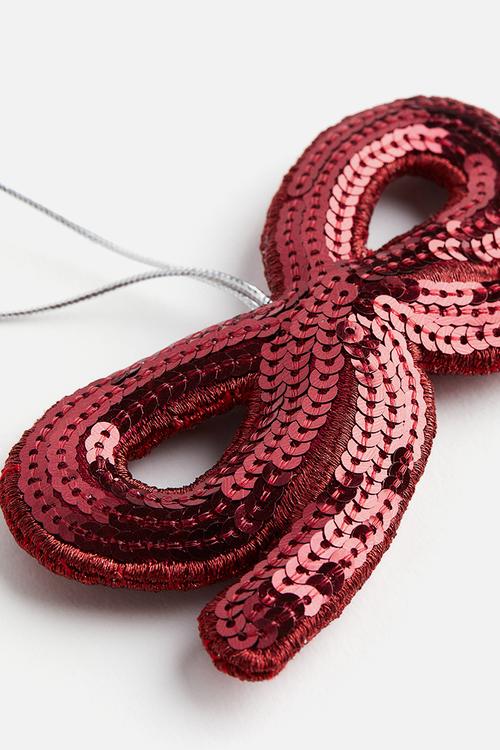 Embellished christmas tree decoration - red