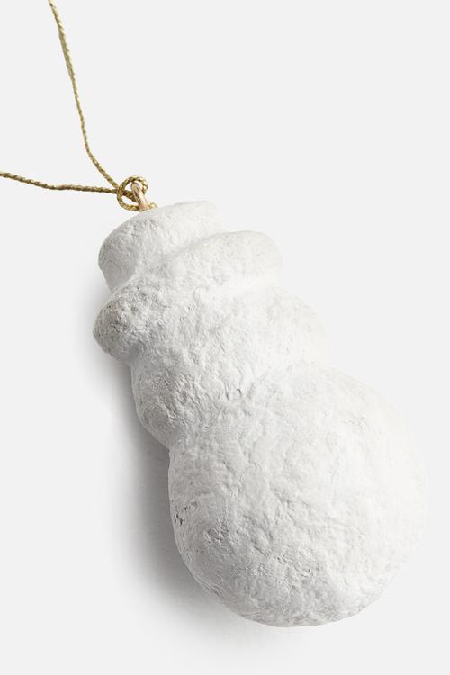 Papier mâché christmas tree decoration - white