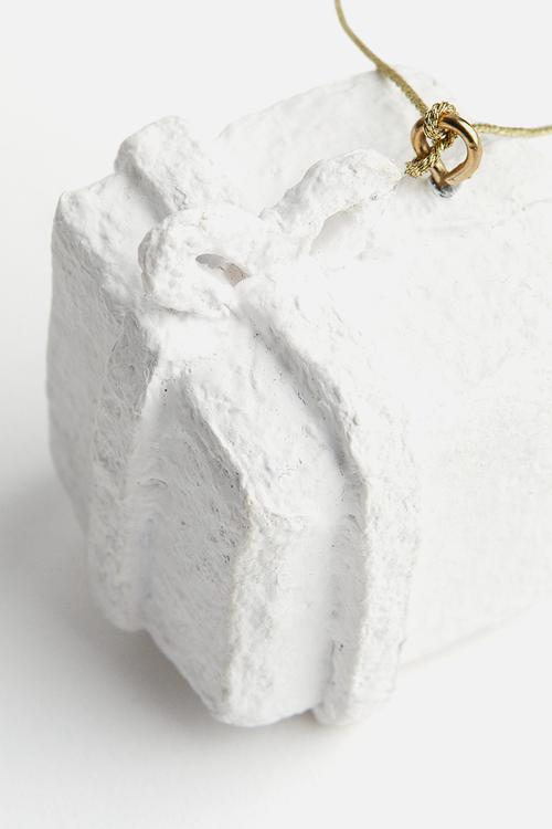 Papier mâché christmas tree decoration - white