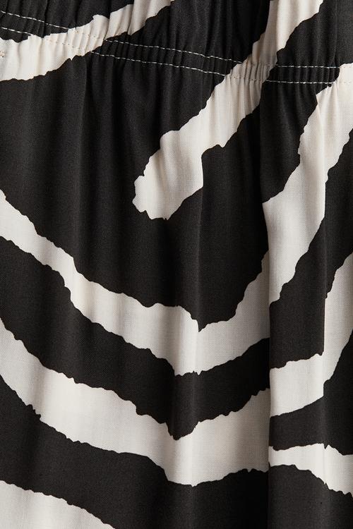 Cropped pull-on trousers - dark grey zebra print
