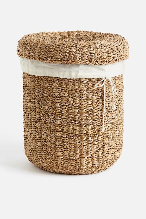Seagrass laundry basket - beige light beige