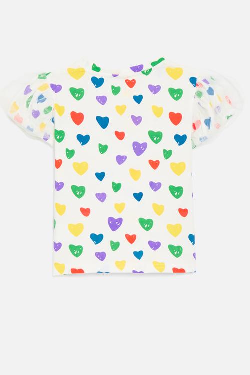 Heart print tee-white