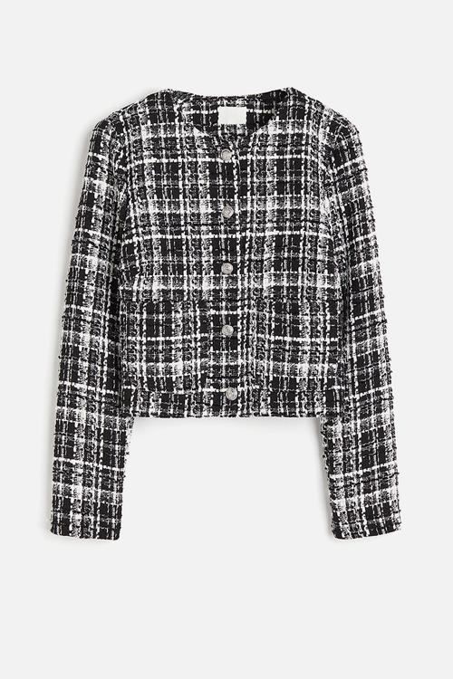 Bouclé jacket - black/checked