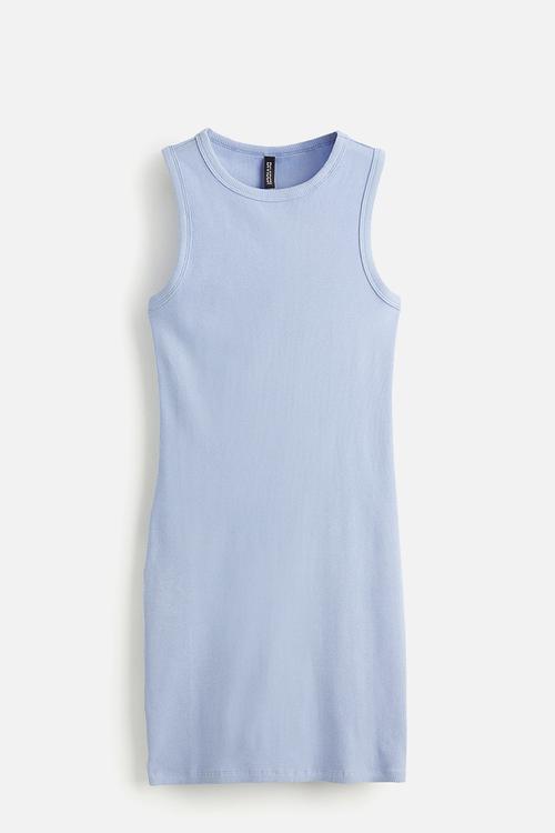 Ribbed bodycon dress - light blue