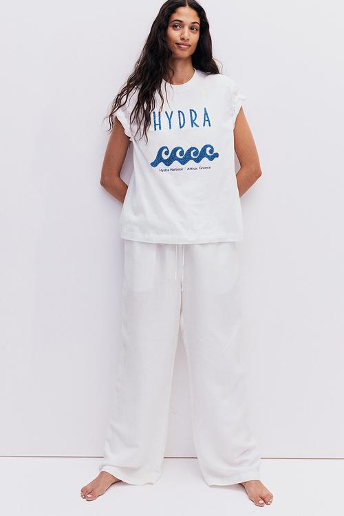 Print-motif T-shirt - white,multi