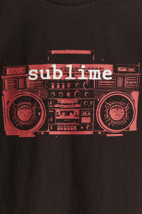 Oversized printed T-shirt - dark brown sublime