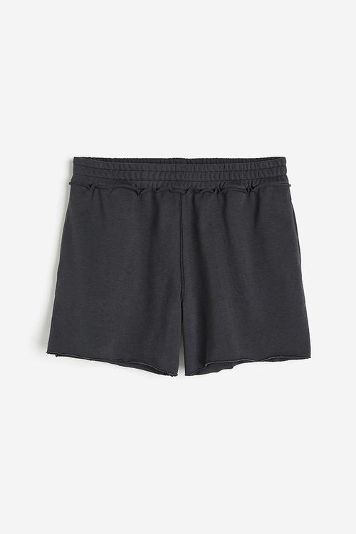 Pull-on sweatshirt shorts - dark grey