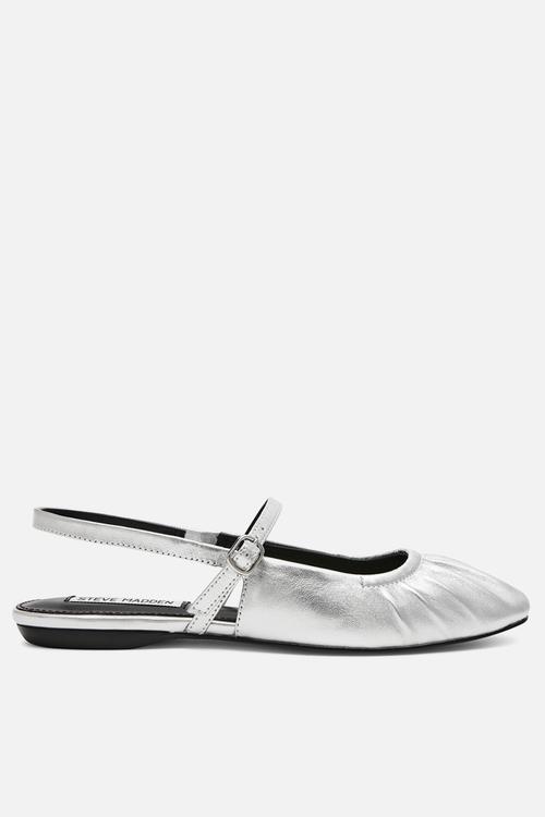 Grand view slingback - silver leather
