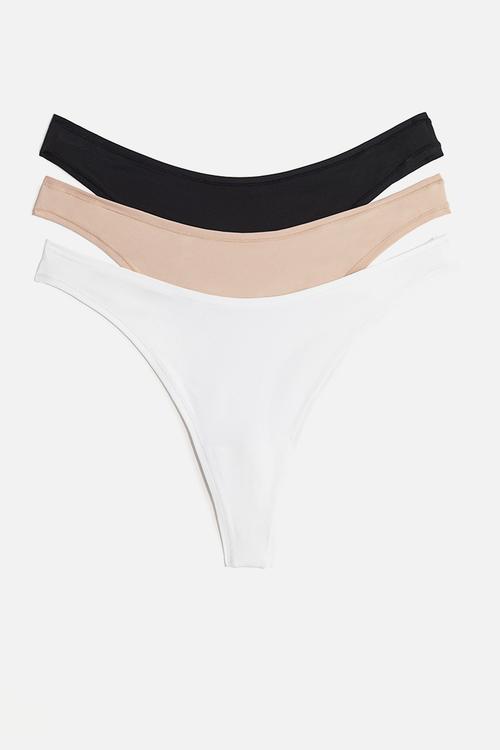 3-pack microfibre thong briefs - multi 