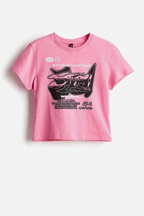 Printed T-shirt - pink lady gaga