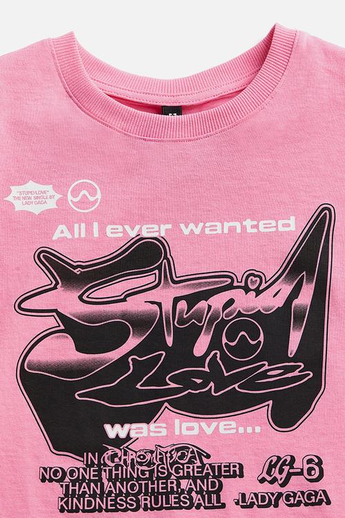 Printed T-shirt - pink lady gaga