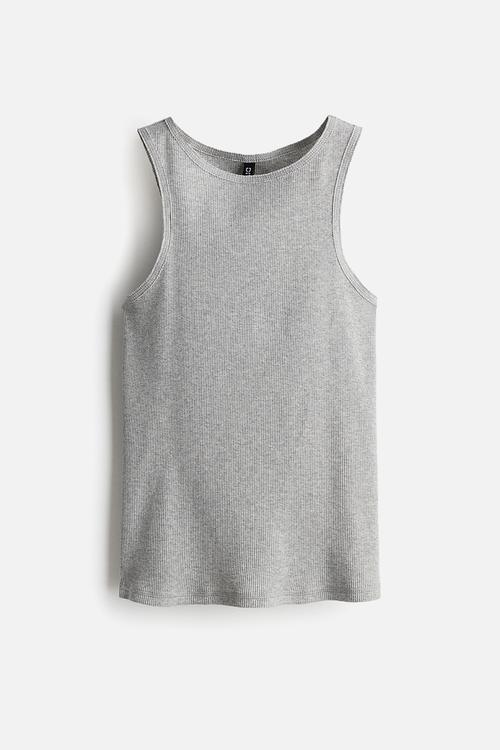 Ribbed vest top - grey