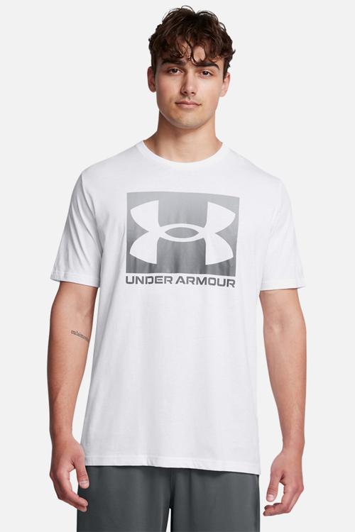 UA M Boxed Sports Updated Short Sleeve Tee - White & Pitch Gray