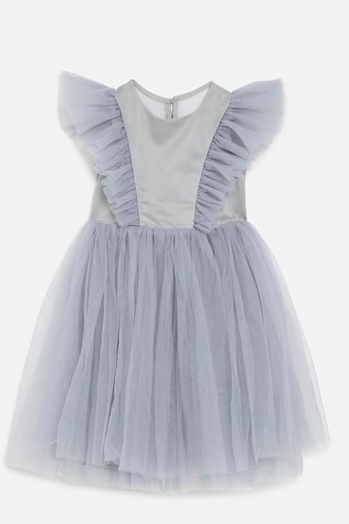Frilled sleeve dress - grey