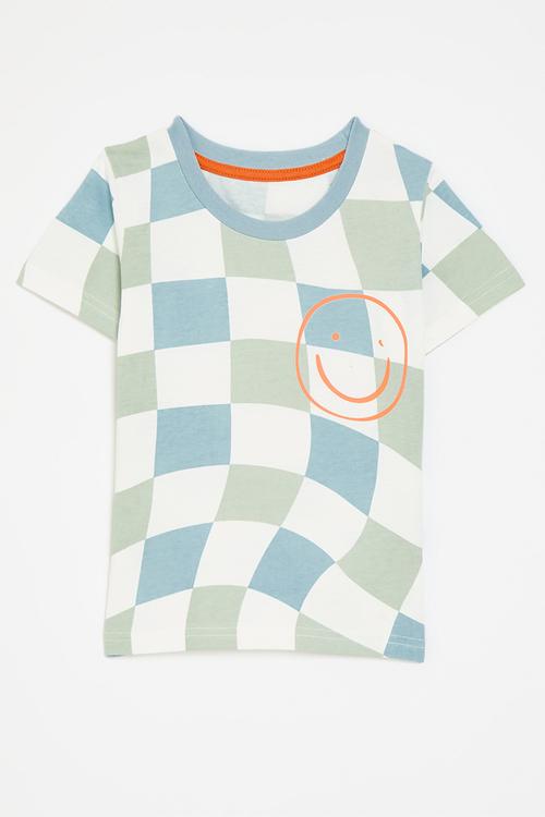 Checker board crew tee - multi