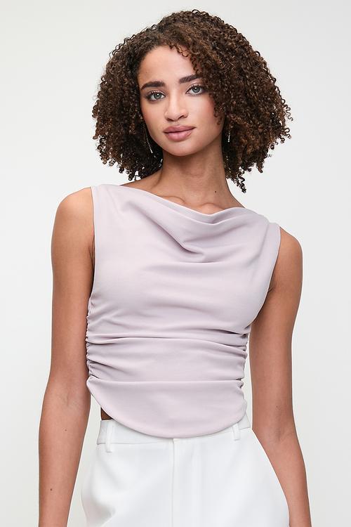 Cowl drape tee - lilac rose