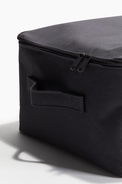 Lidded toy storage basket - dark grey