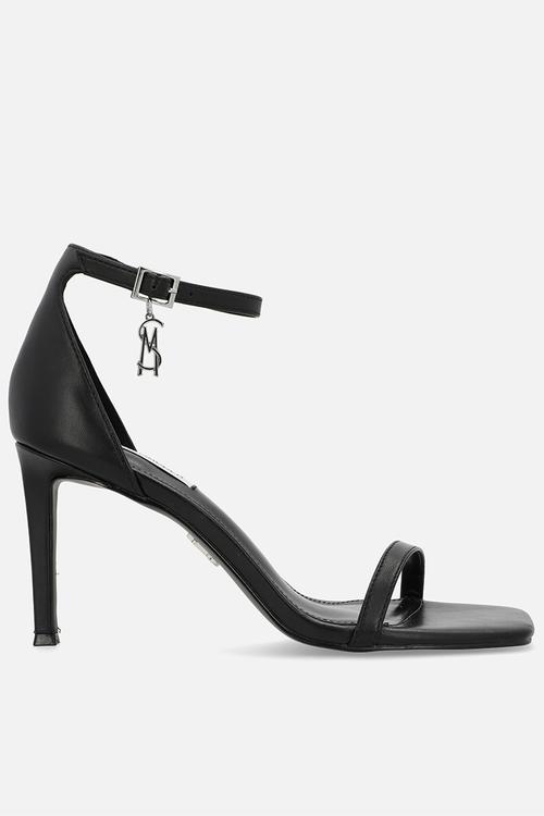 Pivotal barely there heel - black leat
