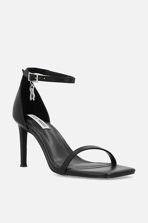 Pivotal barely there heel - black leat