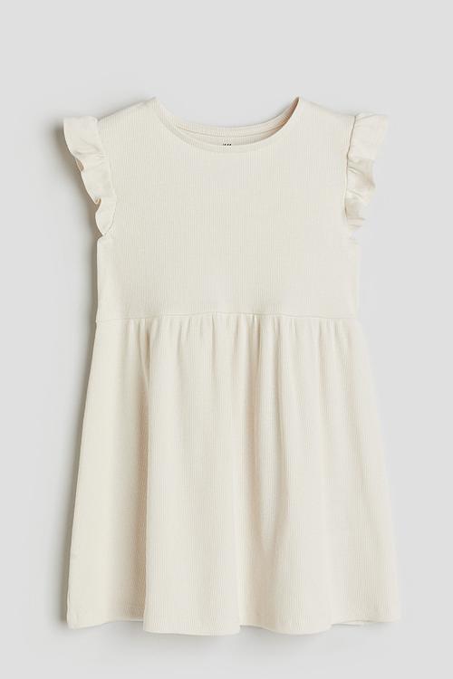 Ribbed jersey dress - natural white 