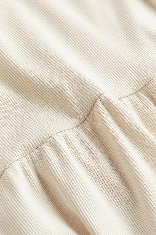 Ribbed jersey dress - natural white 