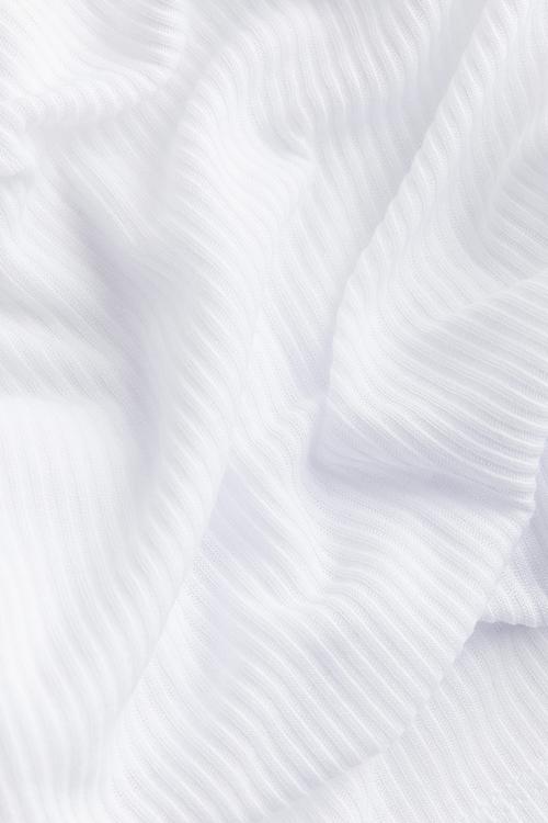 Sheer ribbed vest top - white