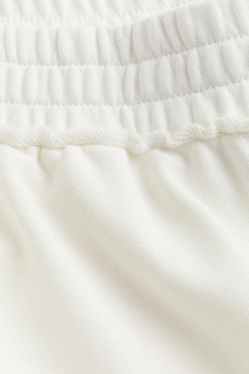 Pull-on sweatshirt shorts - white