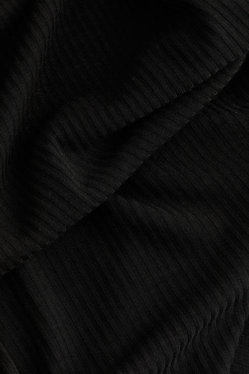 Sheer ribbed vest top - black