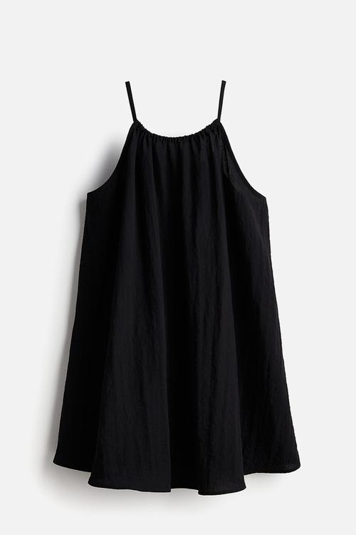 A-line throw-on dress - black