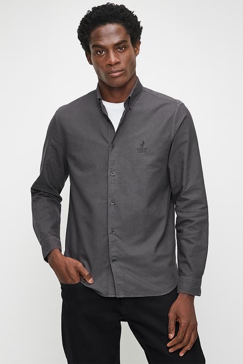 Mabandla Pjc Ls Oxford Shirt - Charcoal