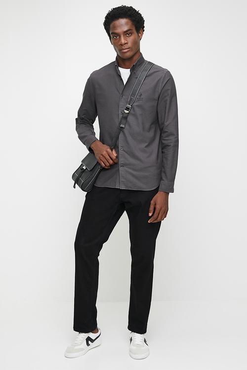 Mabandla Pjc Ls Oxford Shirt - Charcoal