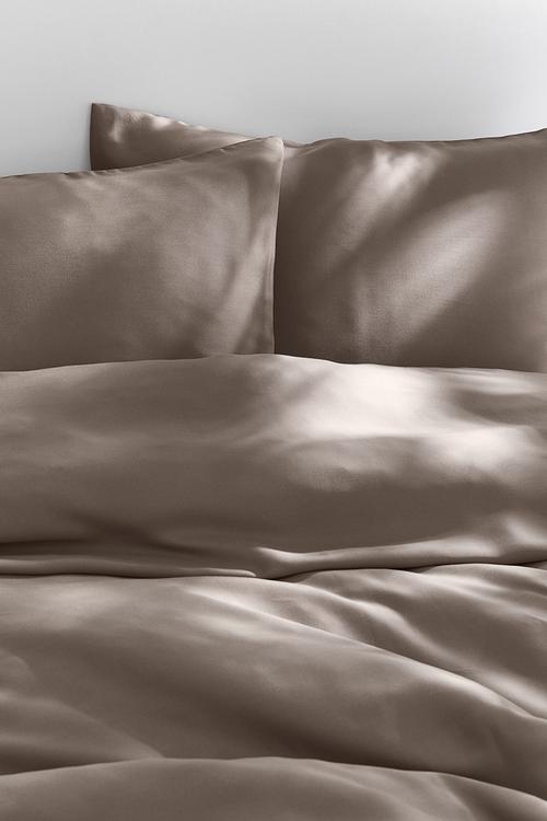 Satin double/king duvet cover set - mole