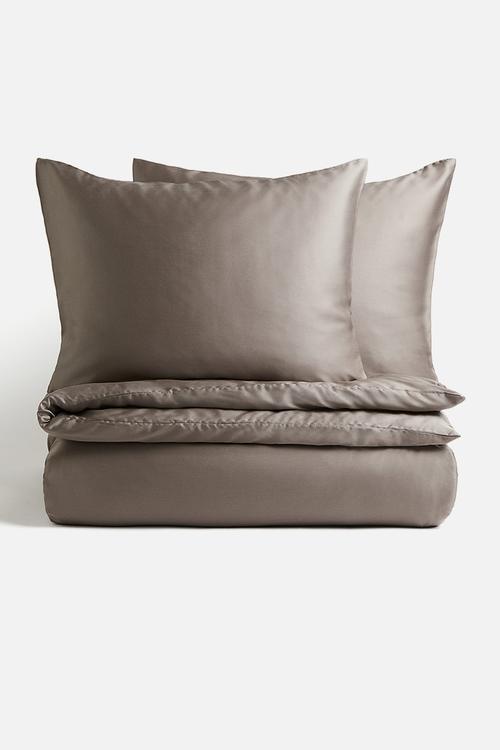 Satin double/king duvet cover set - mole