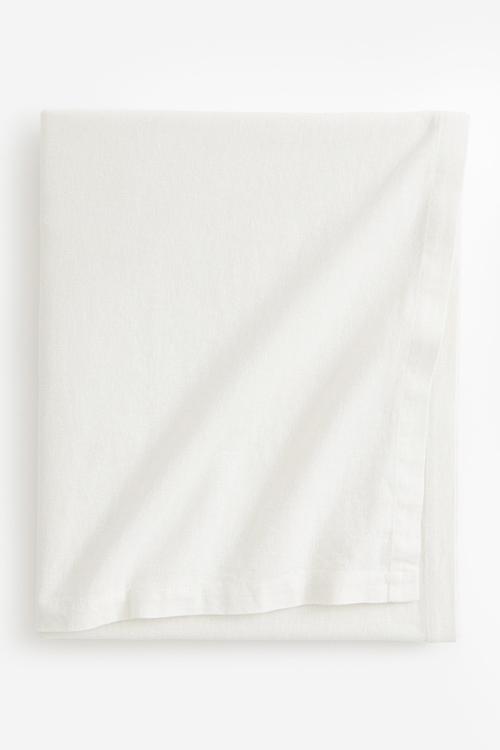 Linen-blend tablecloth - white