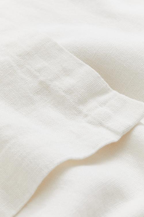 Linen-blend tablecloth - white