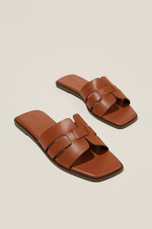 Sierra woven slide - burnished tan