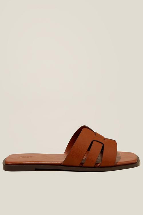 Sierra woven slide - burnished tan