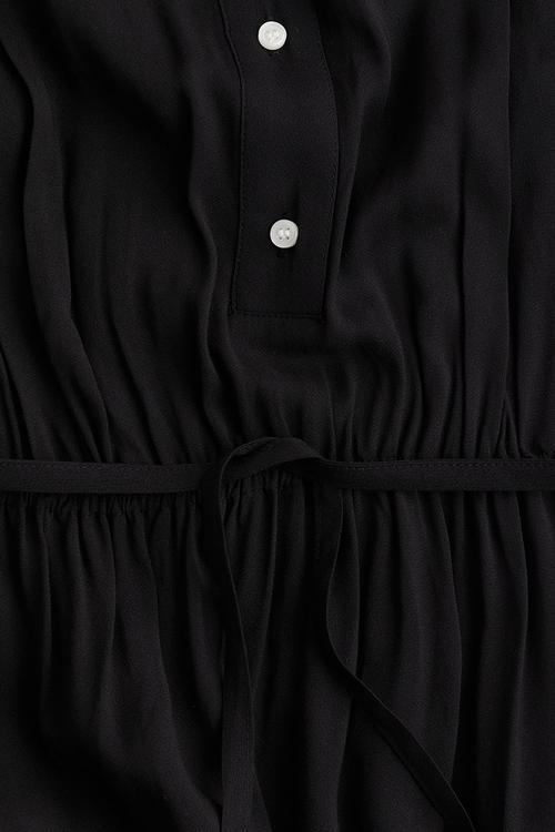 Tie-belt dress - black