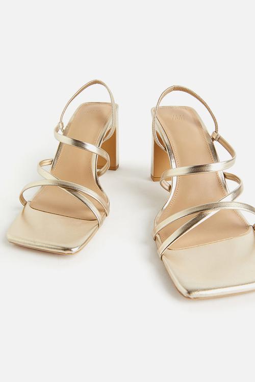 Block-heeled sandals - gold-coloured 